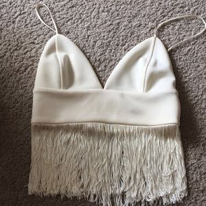 Fringed crop top tank
